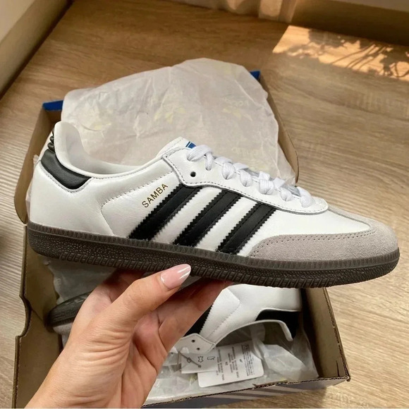 New Adidas Samba Sneakers Black White M5 / W6 - Picture 9 of 13
